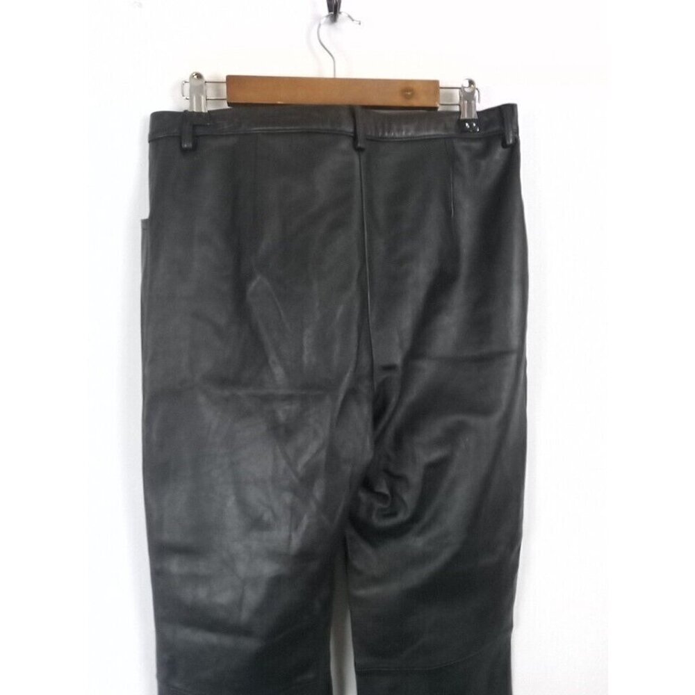 Garson Pants Women's Leather Size 10 Black Riding Motorcycle Biker - Picture 8 of 16
